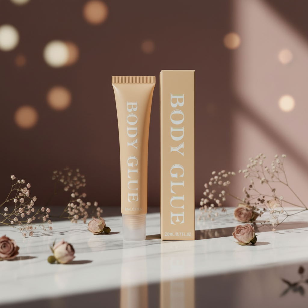 Golden Beige Body Glue - Floral Background